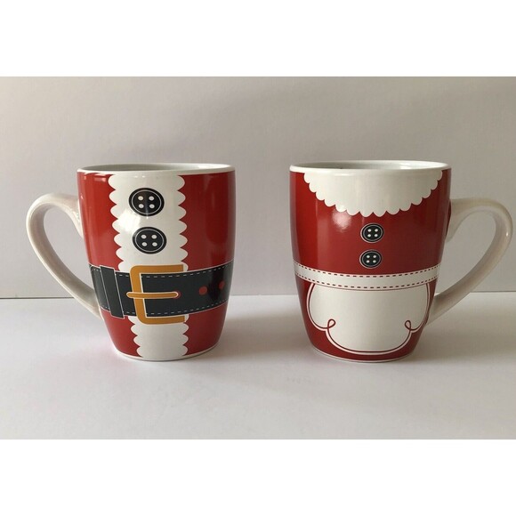 Mr. and Mrs. Claus Coffee Mugs TMD Holdings Dishwasher/Microwave Safe - Picture 1 of 7